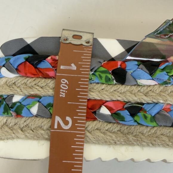 Betsey Johnson Selah Platform Sandals US 5/5.5 approx Floral Transparent Straps - Picture 11 of 12